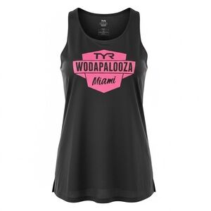 TYR Women's or unisex Black Tank Top with Pink Graphic